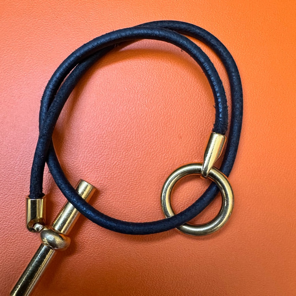 Hermes Paris Vintage Black Smooth Leather Double Wrap Glenan Bracelet - Picture 2 of 6